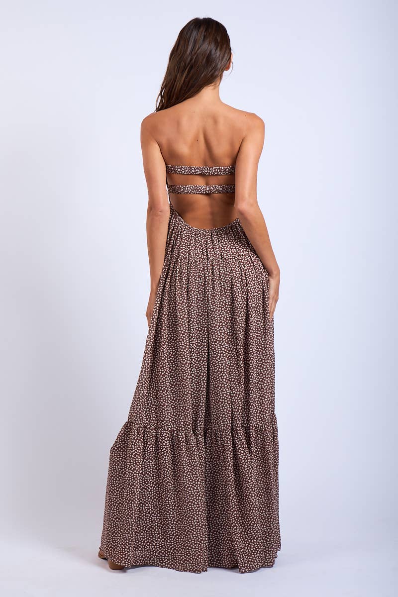 BROWN HEART PRINT Maxi