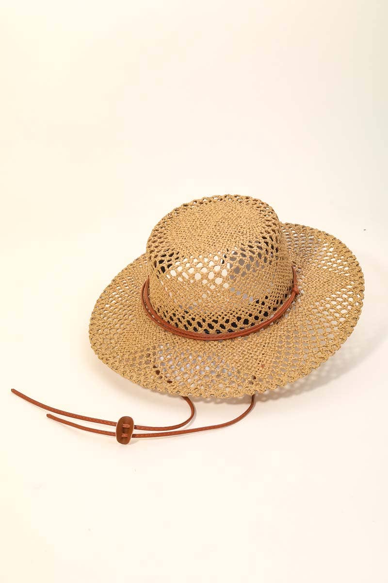 Straw Braided Flat Top Hat