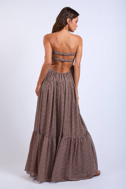 BROWN HEART PRINT Maxi