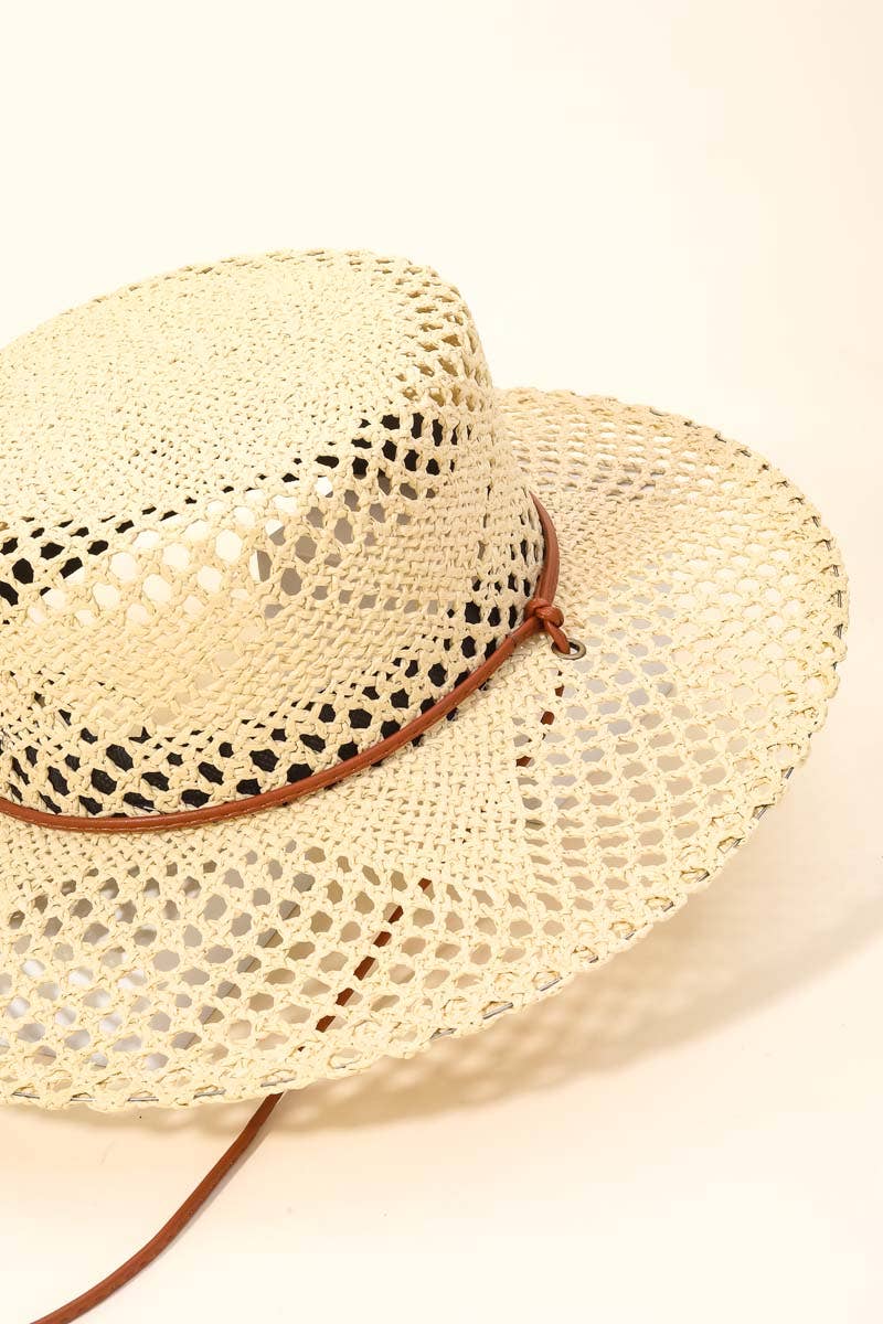 Straw Braided Flat Top Hat